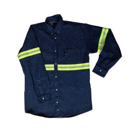 Camisola de Mezclilla con reflejante textil. Algodón 12oz