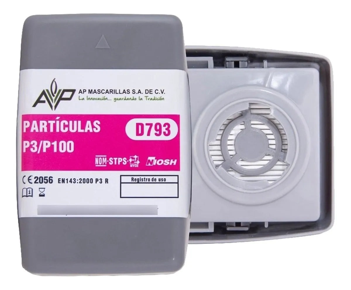 Cartucho AP contra partículas. Modelo AP 793. Alta Eficiencia (HEPA). P100 (P3)