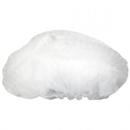 Cofia plisada de polipropileno. Color blanco