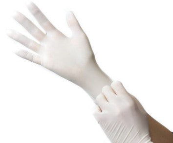 Guante de látex blanco desechable. Libre de polvo TACLXPF