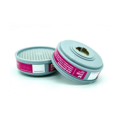 Cartucho AP contra polvos, humos, neblinas, radionucleídos derivados del radón y asbestos. Modelo D-100. Alta Eficiencia (HEPA)