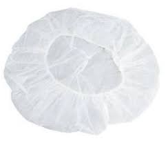 Cofia plisada de polipropileno. Color blanco