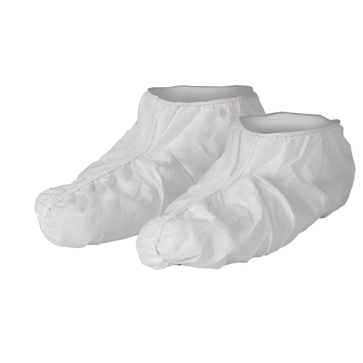 Cubrezapato desechable de copolímero repelente a líquidos. Color blanco