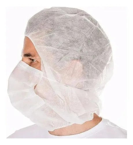 Escafandra "Ninja Hood" de polipropileno. Color blanco.