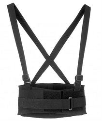 Faja triple cinto elástica lumbar con tirantes ajustables.